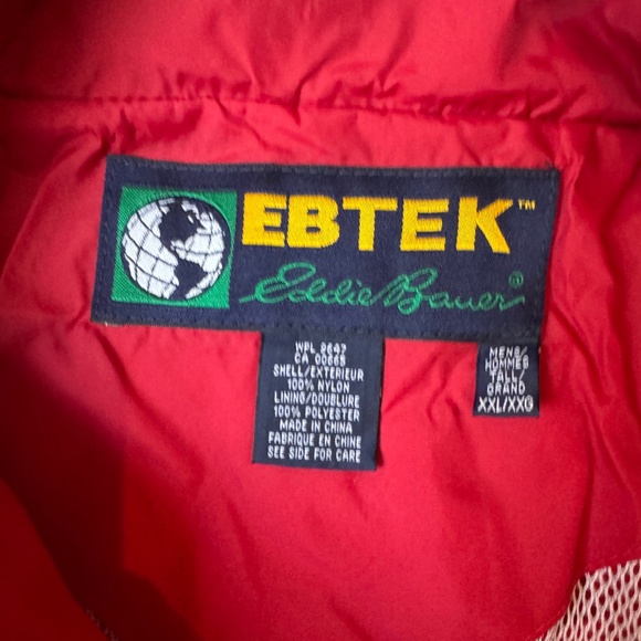 NWT!!! EDDIE BAUER EBTEK SAC JAC MENS LIGHTWEIGHT RED WINDBREAKER SIZE XXL TALL - Picture 6 of 7